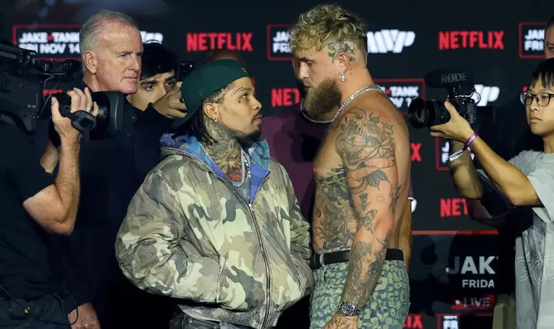 Джейк Пол и Джервонта Дэвис едва не подрались на битве взглядов. Видео