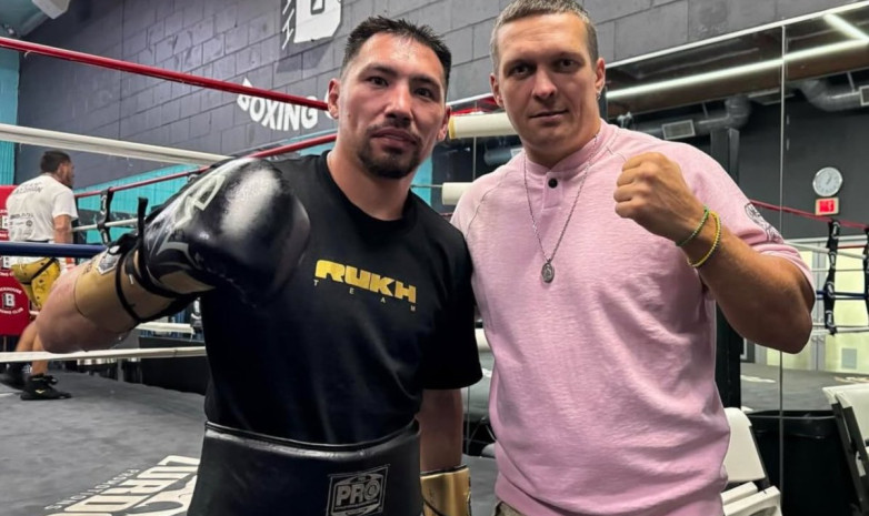 Александр Усик принял участие в тренировке Жанибека Алимханулы