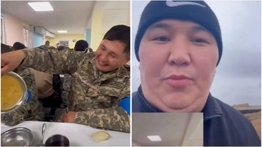 «Тәрелкені аударса да түспейді»: әскерилердің тамағы түсірілген видеоға ресми жауап берілді