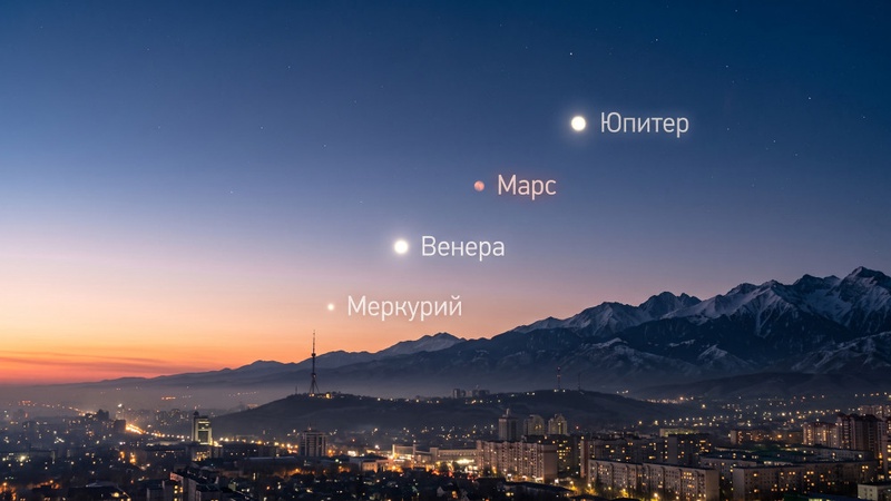 Парад четырех планет и звездопады - что увидят в небе казахстанцы до конца 2026 года