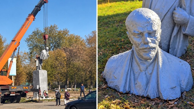 Қостанайда Ленин ескерткішін қақ бөлді: әкімдік түсініктеме берді