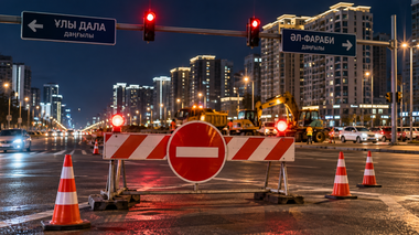 В Астане на всю ночь перекроют перекрёсток двух крупных проспектов
