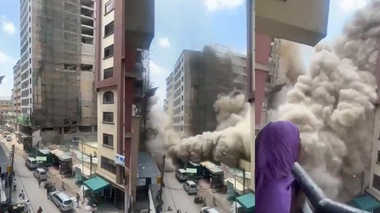 Момент обрушения многоэтажного здания в Кении попал на видео