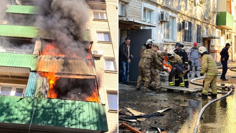 В Атырау загорелись балконы многоэтажки: спасены семь человек