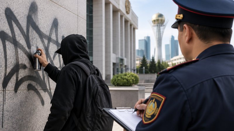 В Казахстане хотят отдельно наказывать за граффити на общественных зданиях