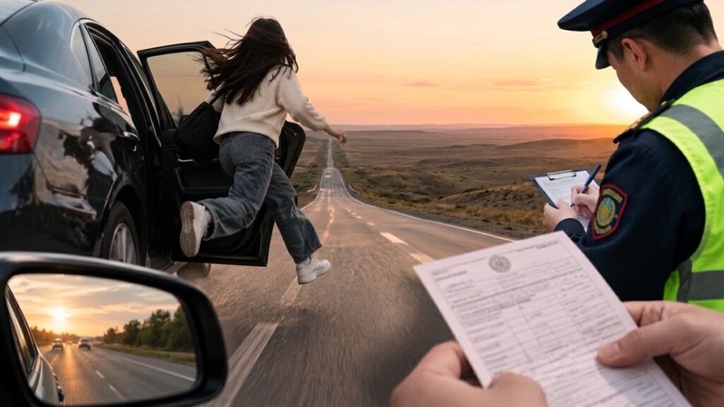 Көкшетауда жүріп келе жатқан көліктен секірген қызға айыппұл салынды