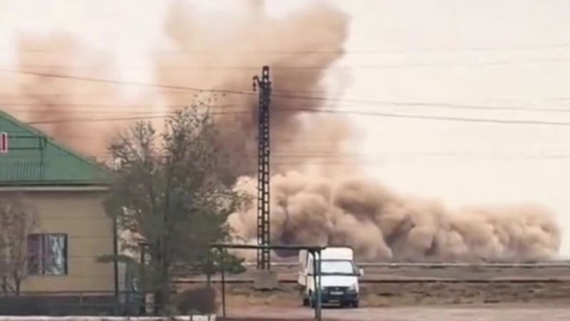 Балқаштағы жарылыс видеоға түсіп қалды: ТЖД түсініктемесі